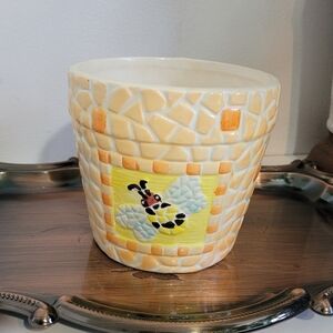 Ceramic Mosaic Planter with Butterfly